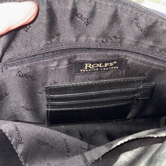 Rolf’s Shoulder bag genuine leather black front & back exterior pockets - Picture 3 of 17